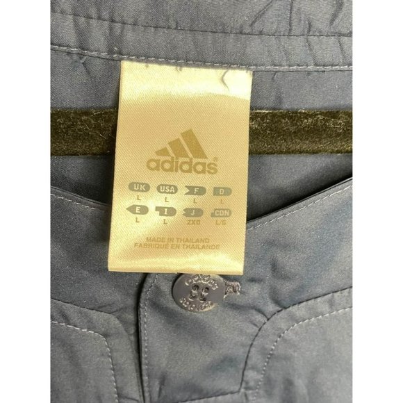 Adidas Jacket Warm Up Jacket Blue & Gray Bungee Cord Men’s Size Large - Picture 5 of 5